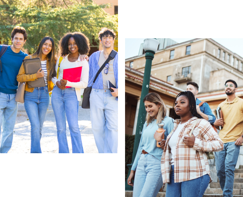 Students walking together on campus